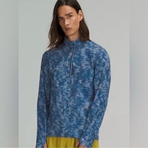 Lululemon Athletica Surge Blue Patterned Half-Zip Pullover
